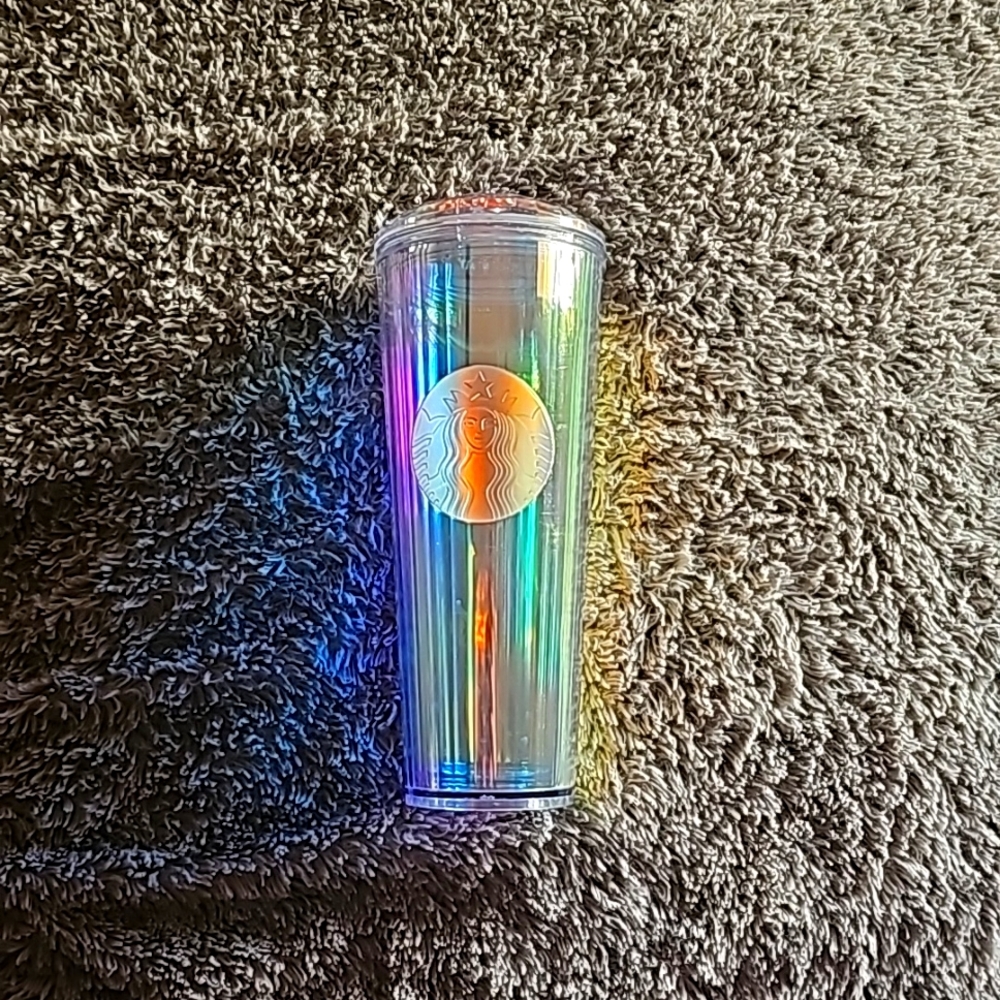 Iridescent diamond Starbucks tumbler